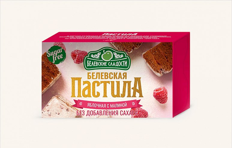  Пастила  200г диетическая с МАЛИНОЙ, НОВЫЙ ФОРМАТ (4*50г)   в Туле
