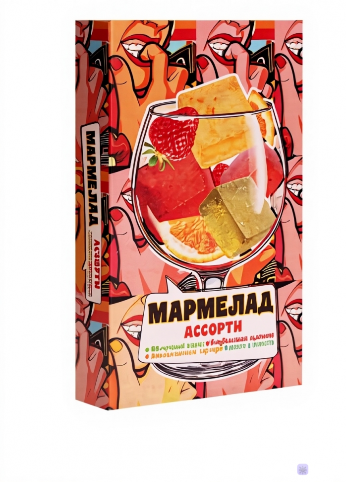  Мармелад АлкоАссорти(яблочный виски, клубничный просекко, апельсиновый вермут, лайм текила) 110г в Туле