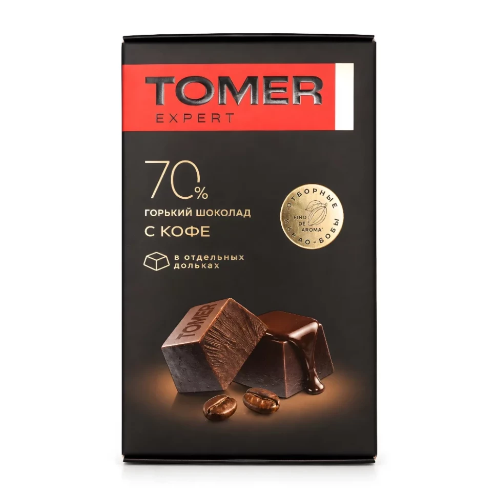  Фабрика Томер  Горький (70%) шоколад с КОФЕ, 90г  в Туле